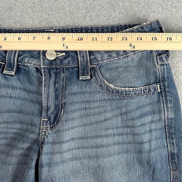 Hollister Low Rise Super Baggy Jeans Women 26 R Blue Denim Y2K Wide Leg Skater - Picture 4 of 8